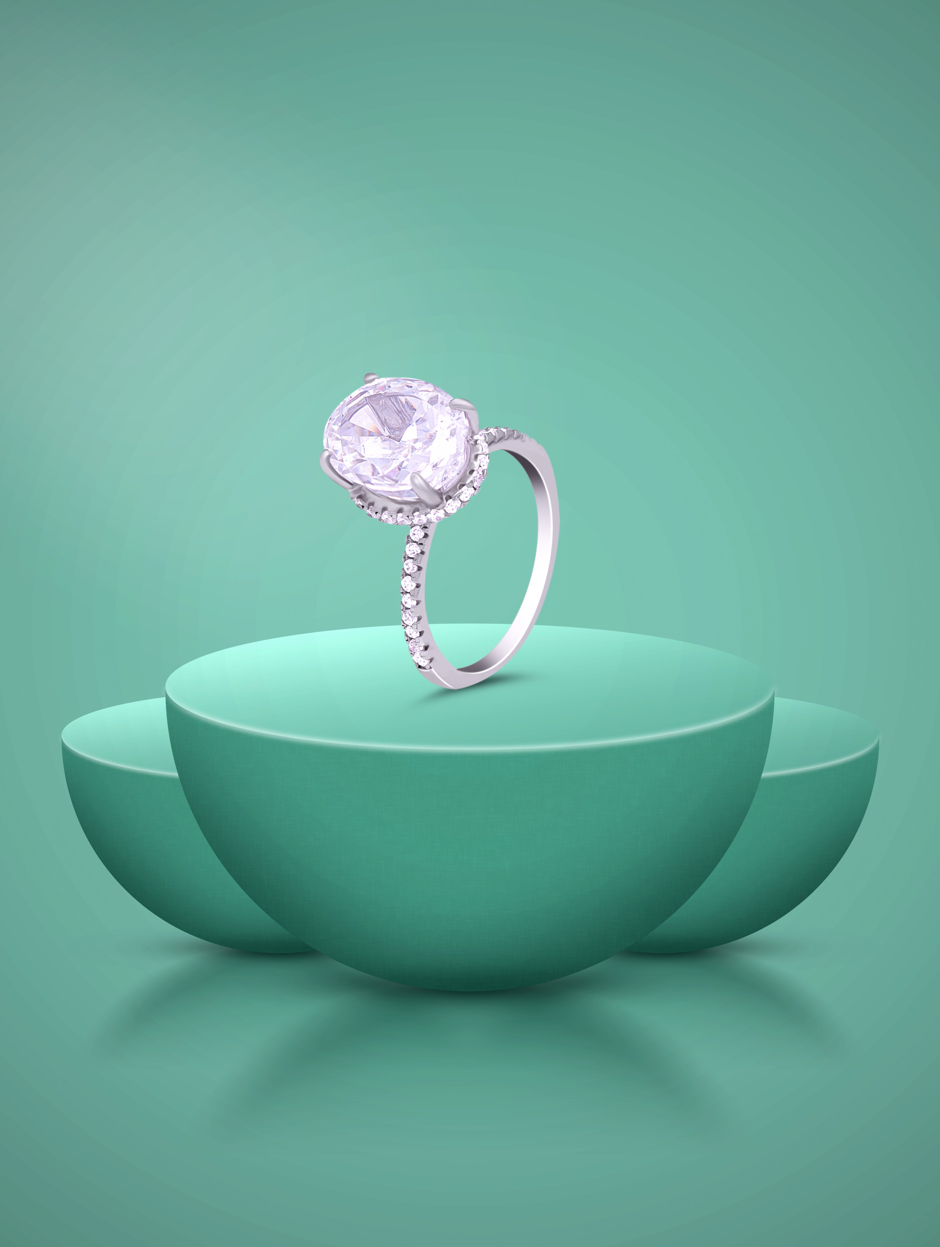 Radiant Oval Solitaire Ring