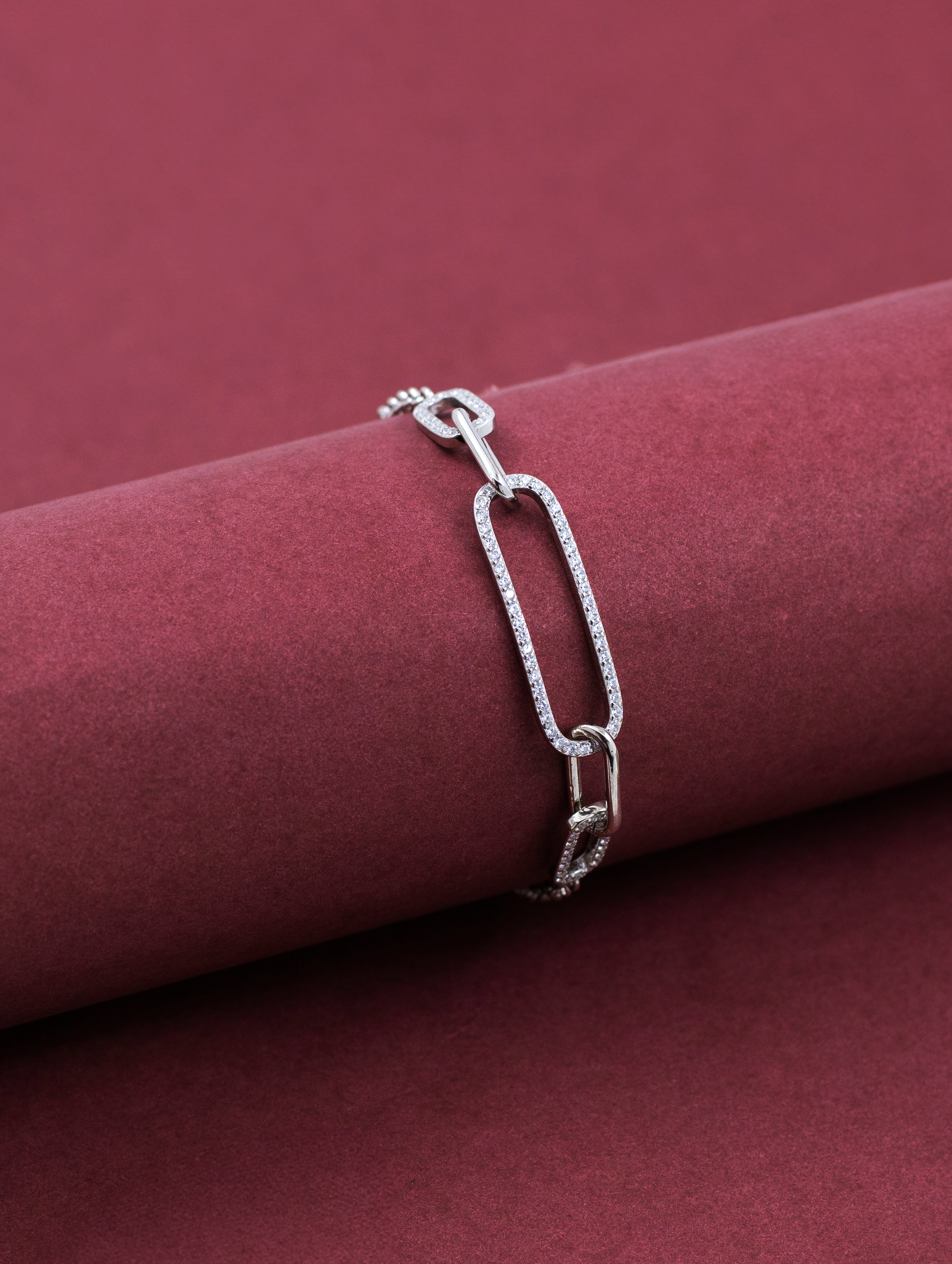 Diamond-Encrusted Chain Link Bracelet