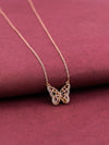 Vibrant Butterfly Gemstone Pendant Necklace