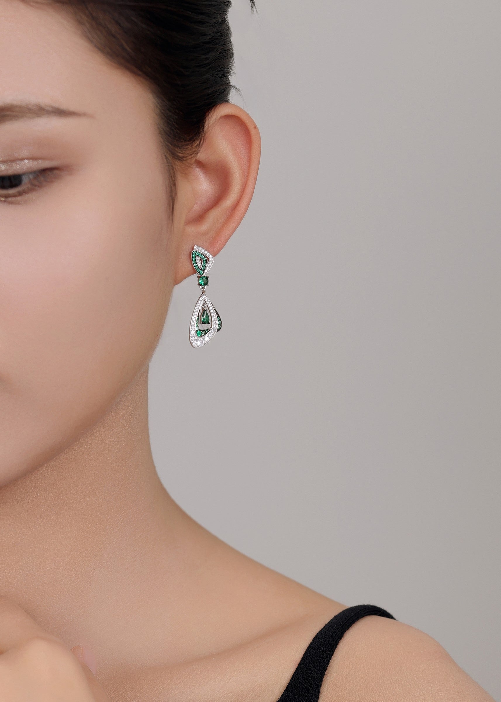 Emerald Embrace Drop Earrings